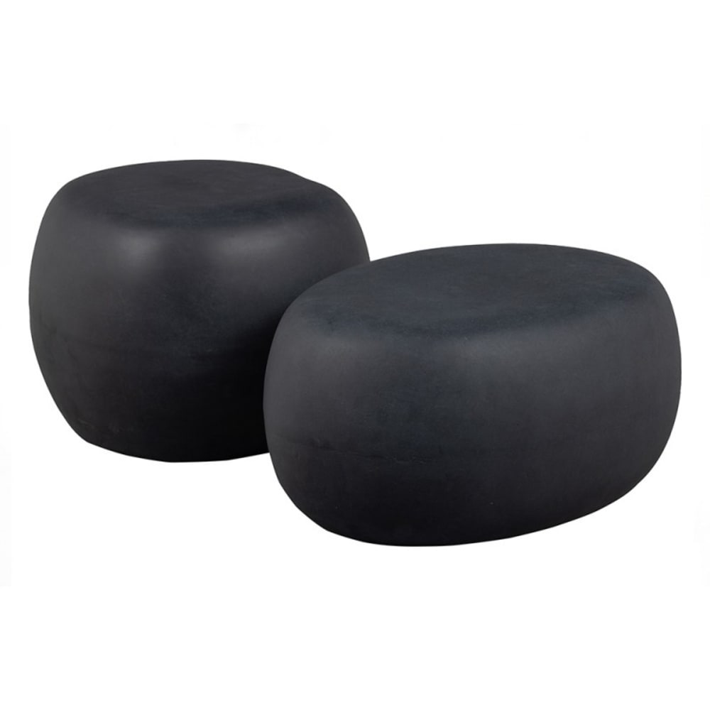 Table d'appoint en fibre de terre cuite aspect béton gris foncé