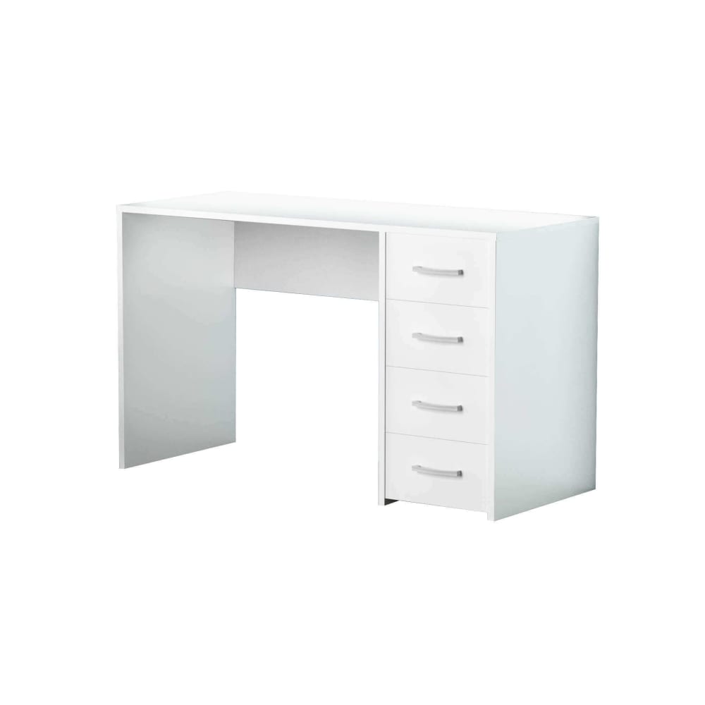 Scrivania con cassetti in truciolare bianco 120x70x50 - Bianco - LEGNO