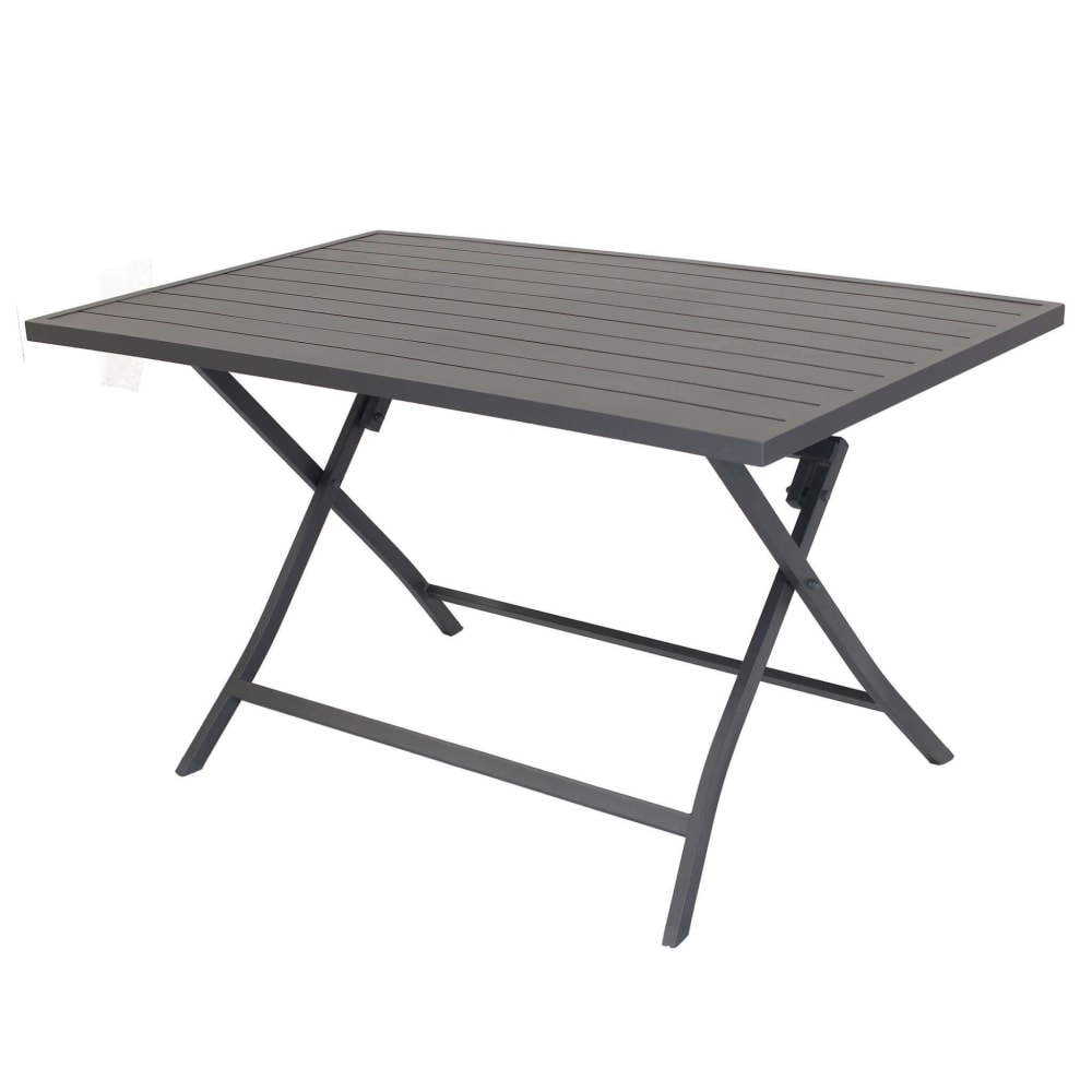 Tavolo da giardino pieghevole in alluminio marrone 77x130 cm - Alluminio