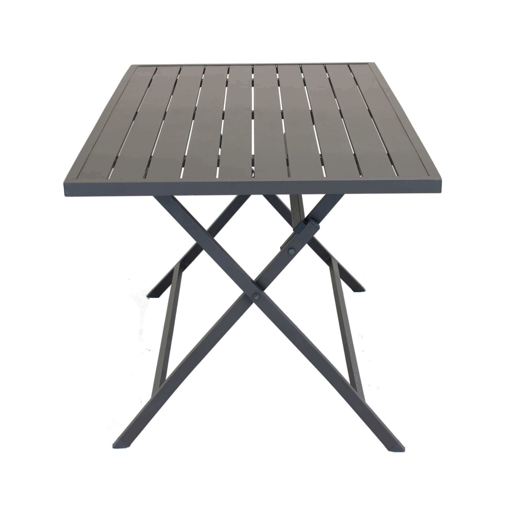 Tavolo da giardino pieghevole in alluminio marrone 77x130 cm -