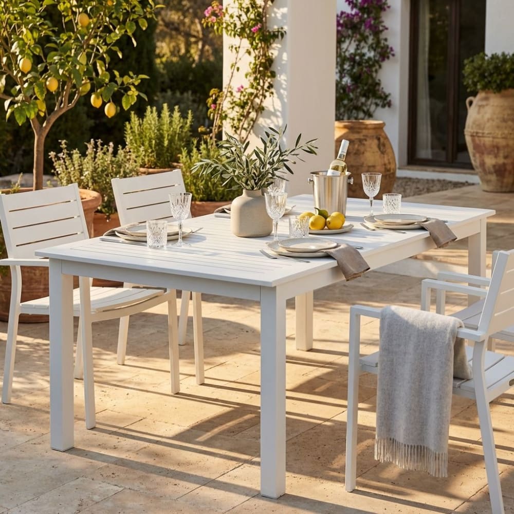 Tavolo in alluminio tortora 217x100x75 - Milani Home