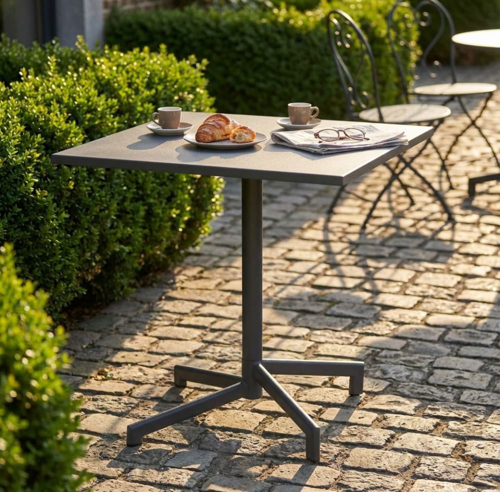 Tavolo in acciaio antracite 70x70x73 - Milani Home