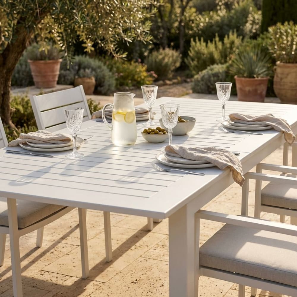 Tavolo in alluminio tortora 151x89x75 - Milani Home