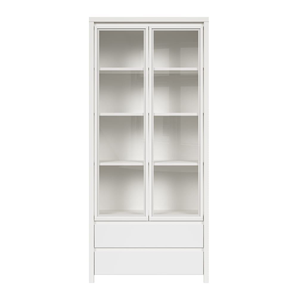 Vaisselier 2 portes 2 tiroirs stratifiés blanc mat