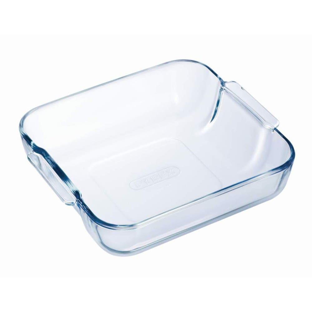 Plat carré 21 cm transparent / cristal en verre