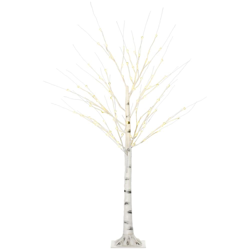 Homcom Arbre lumineux bouleau 96 leds blanc chaud h.1,5 m - Pvc - Poly Chlorure De Vinyle