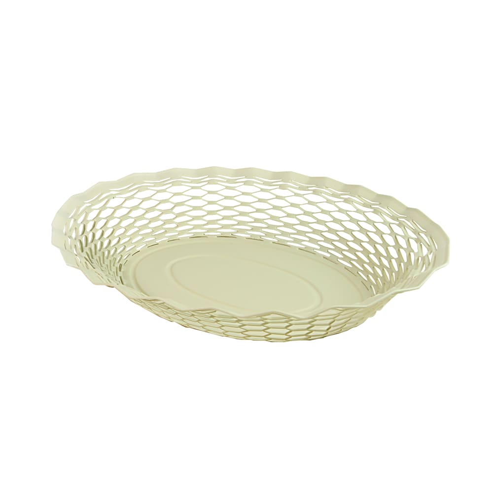 Corbeille à pain 25x18 cm vanille beige en acier inoxydable