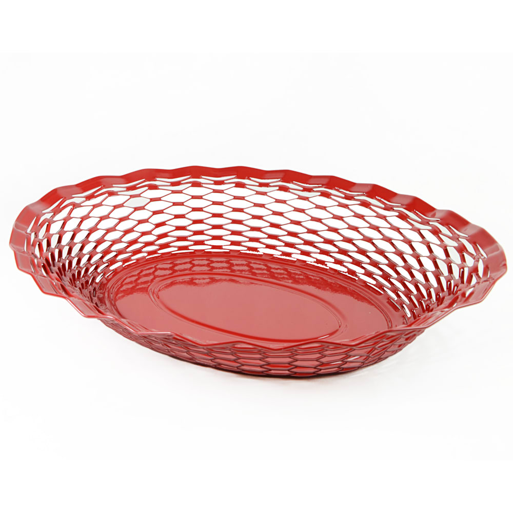Corbeille à pain 30x24 cm rouge en acier inoxydable (inox) Corbeille à pain 30x24 cm rouge en acier inoxydable (inox)