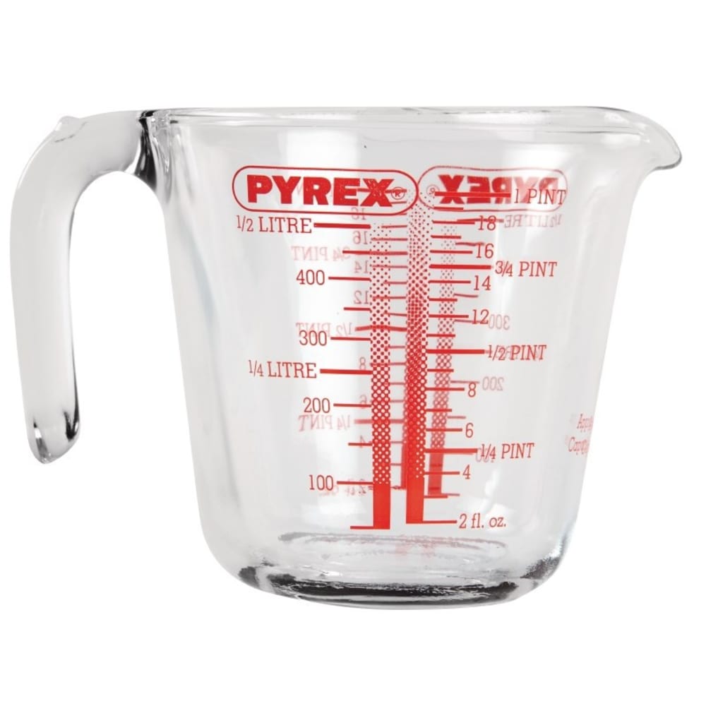 Broc mesureur 0,5 l avec anse en verre  transparent
