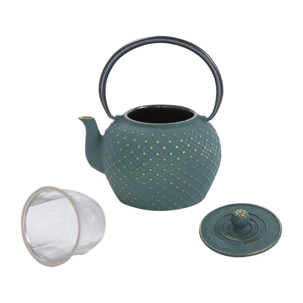 Théière en fonte shihiro 1,2 l vert en fonte émaillée - Maisons du Monde