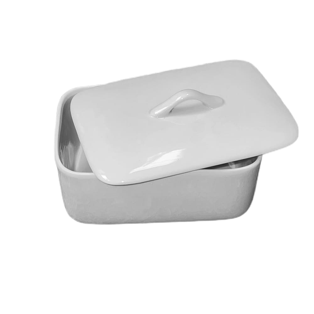 Rectangle 12,5x8,3 cm blanc en porcelaine - Maisons du Monde
