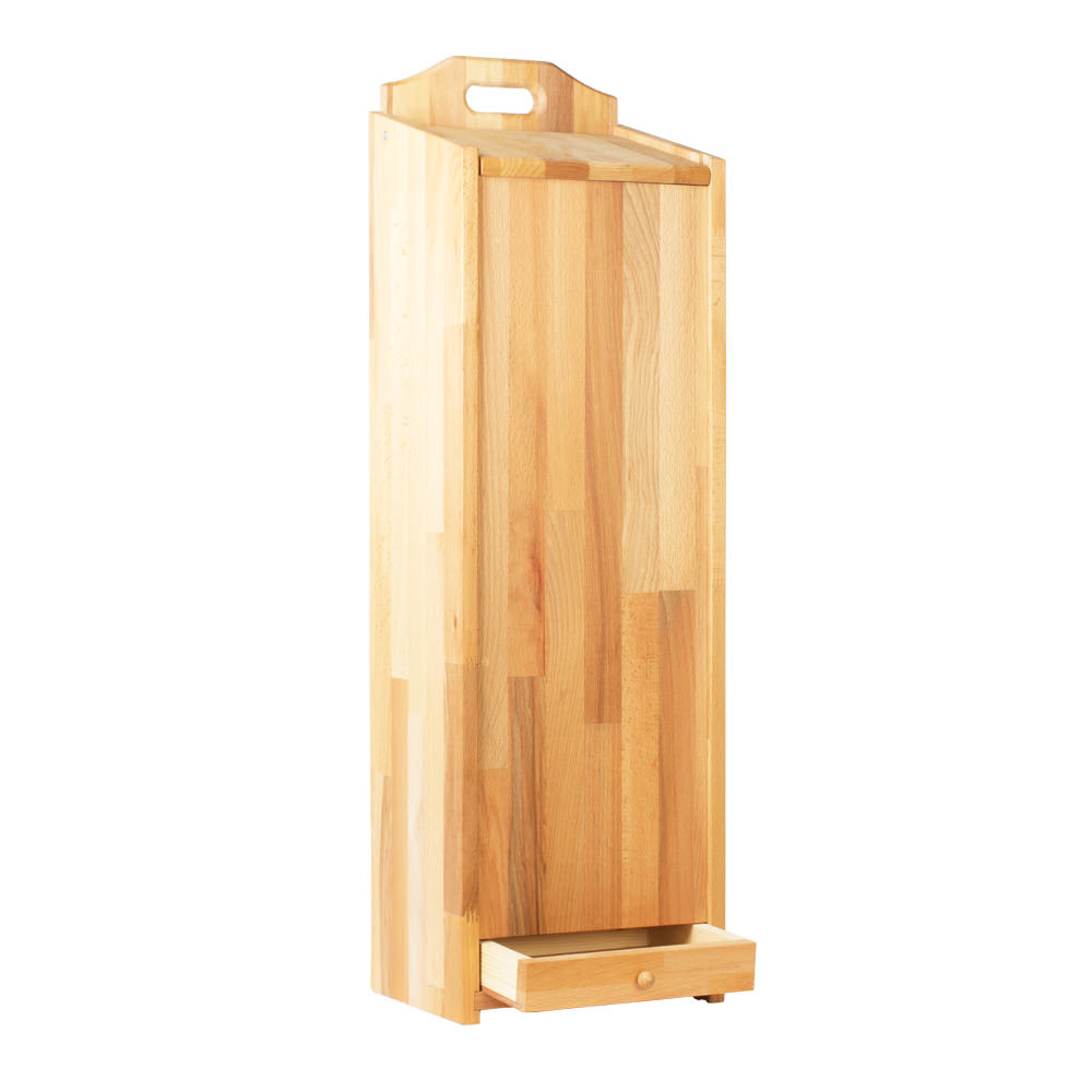 Huche à pain en hêtre huilé avec tiroir 80x24.5 cm marron en bois - Maisons du Monde
