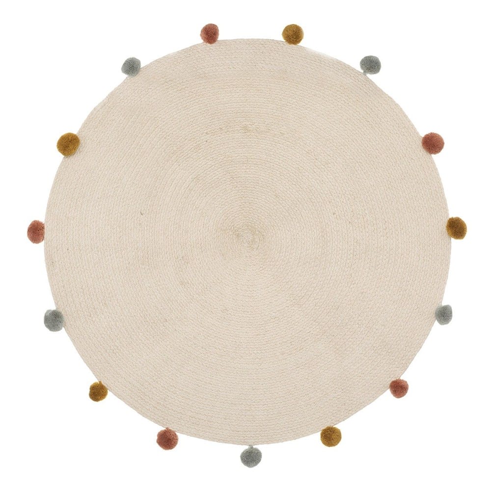 Tapis coton[ ]beige[ ]90 x 90