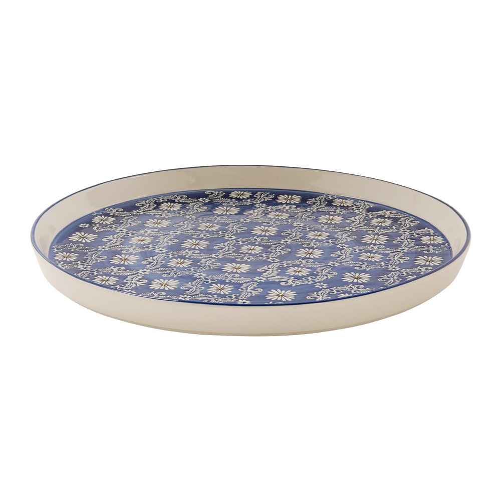 Plat à tarte 31 cm bleu en grès - Maisons du Monde