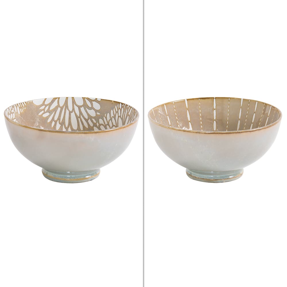 Saladier   20 cm (1 modèle aléatoire) beige en porcelaine