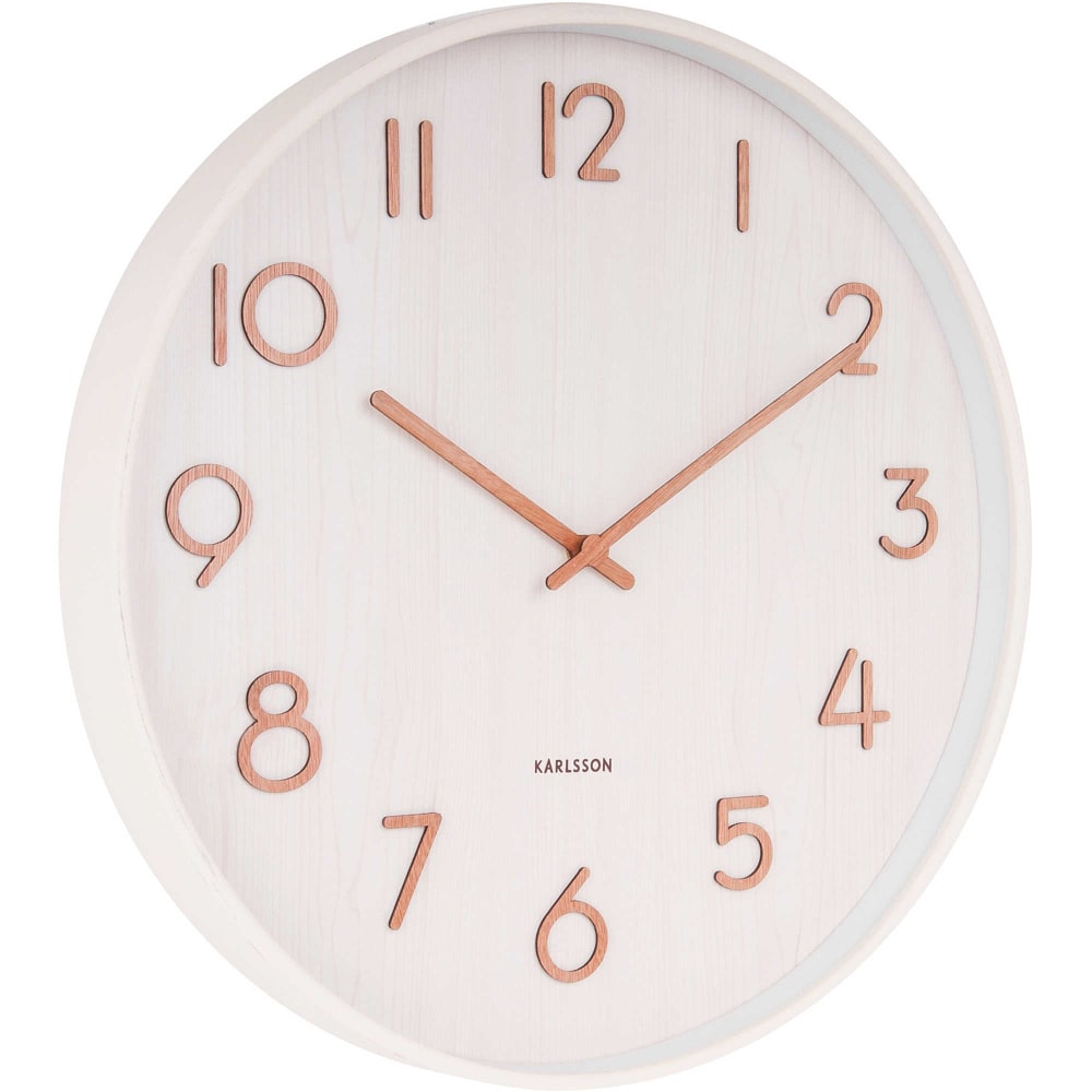 Horloge murale ronde en bois ø40cm - Blanc - Maisons du Monde