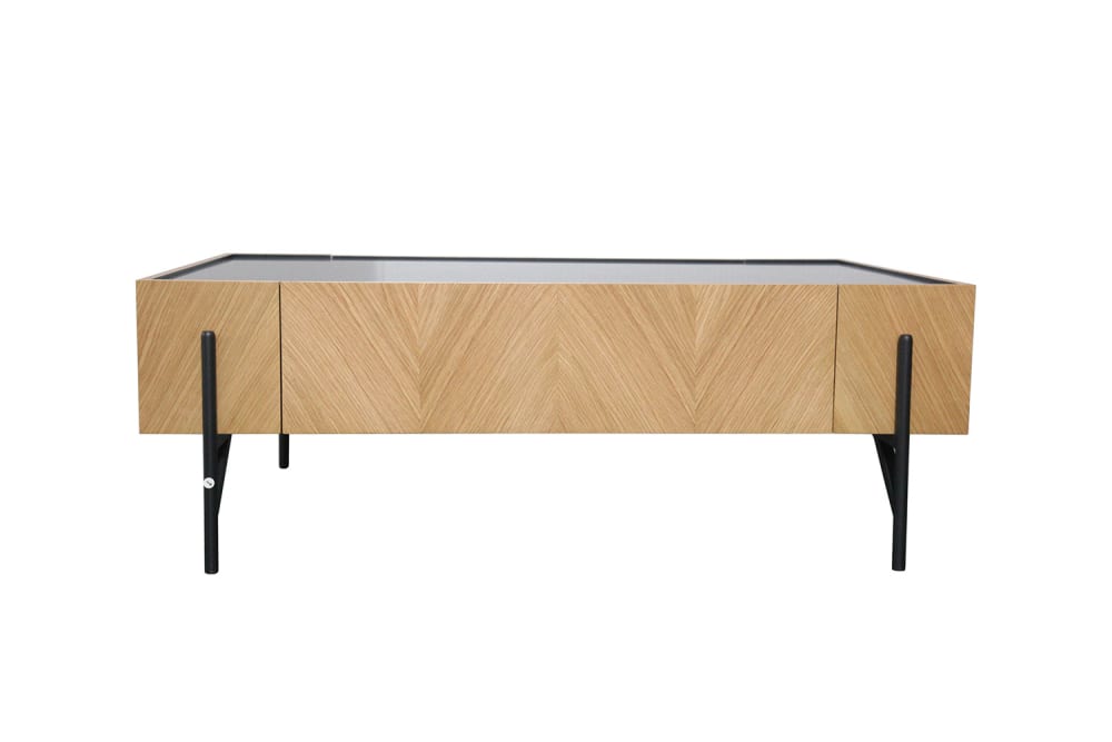 Table basse en bois clair avec 2 grands tiroirs - Maisons du Monde