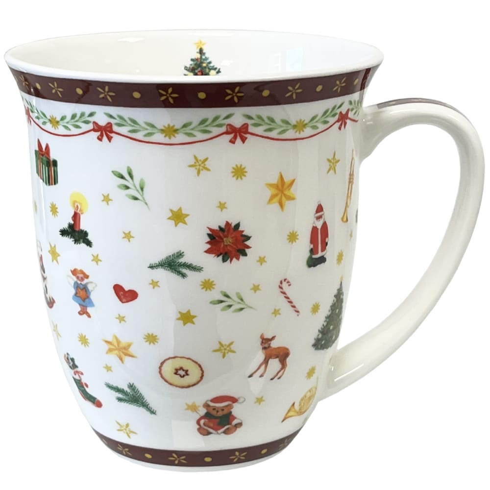 Ambiente Tasse en porcelaine fine noël Rouge