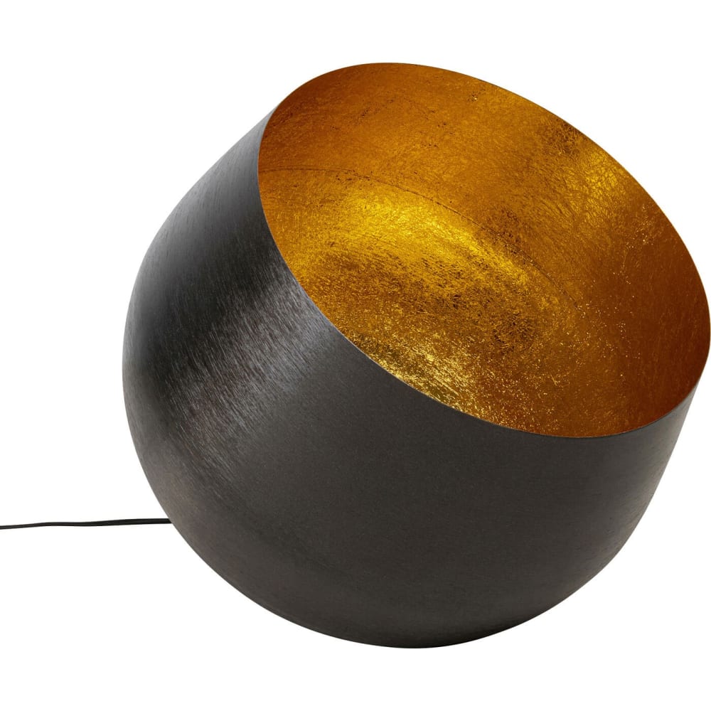 Kare Design Bodenleuchte aus Stahl, schwarz und gold, D50cm style industrial Grau Stahl
