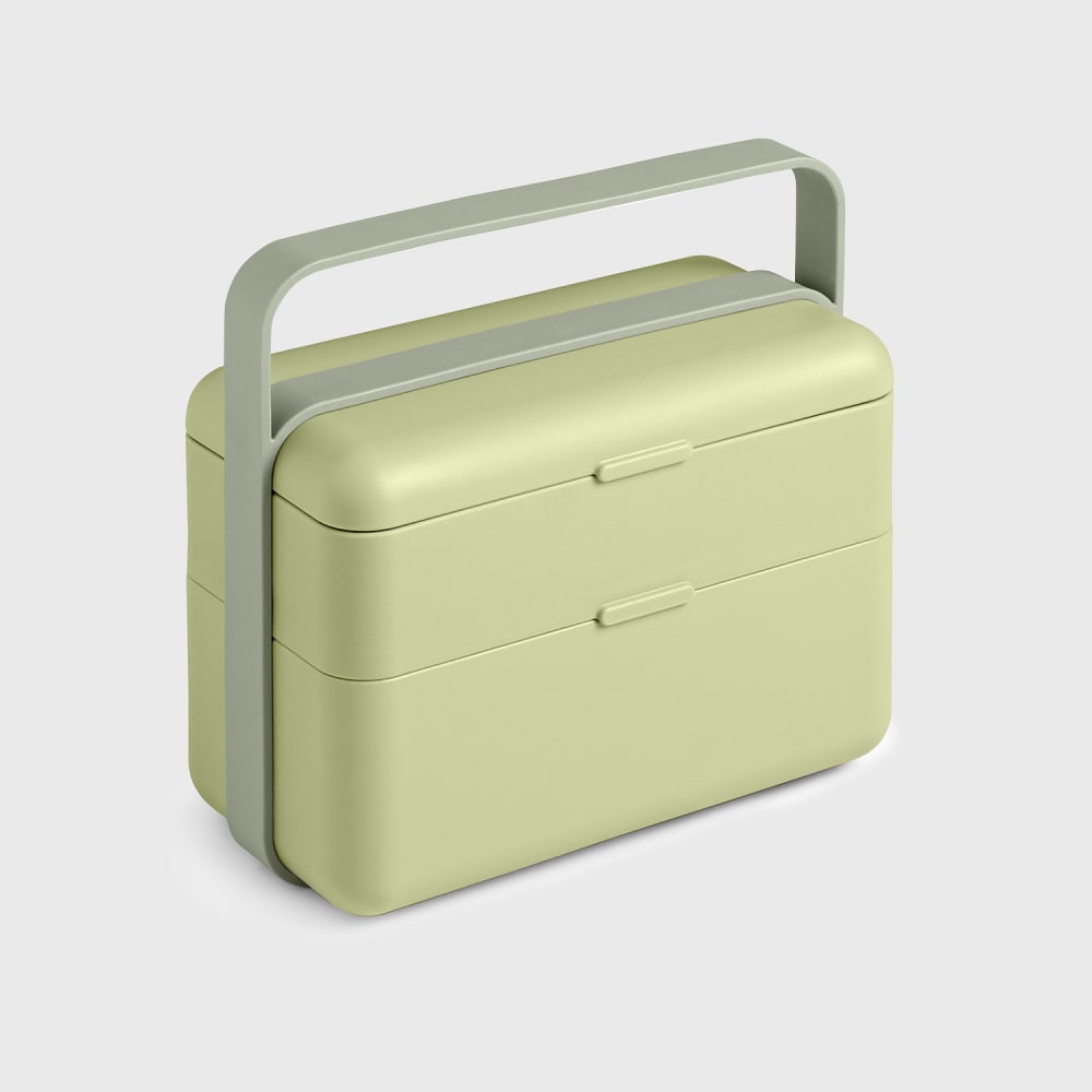 Lunchbox 2 scomparti in polipropilene verde - Modello Contemporaneo - Verde - PP - Polipropilene