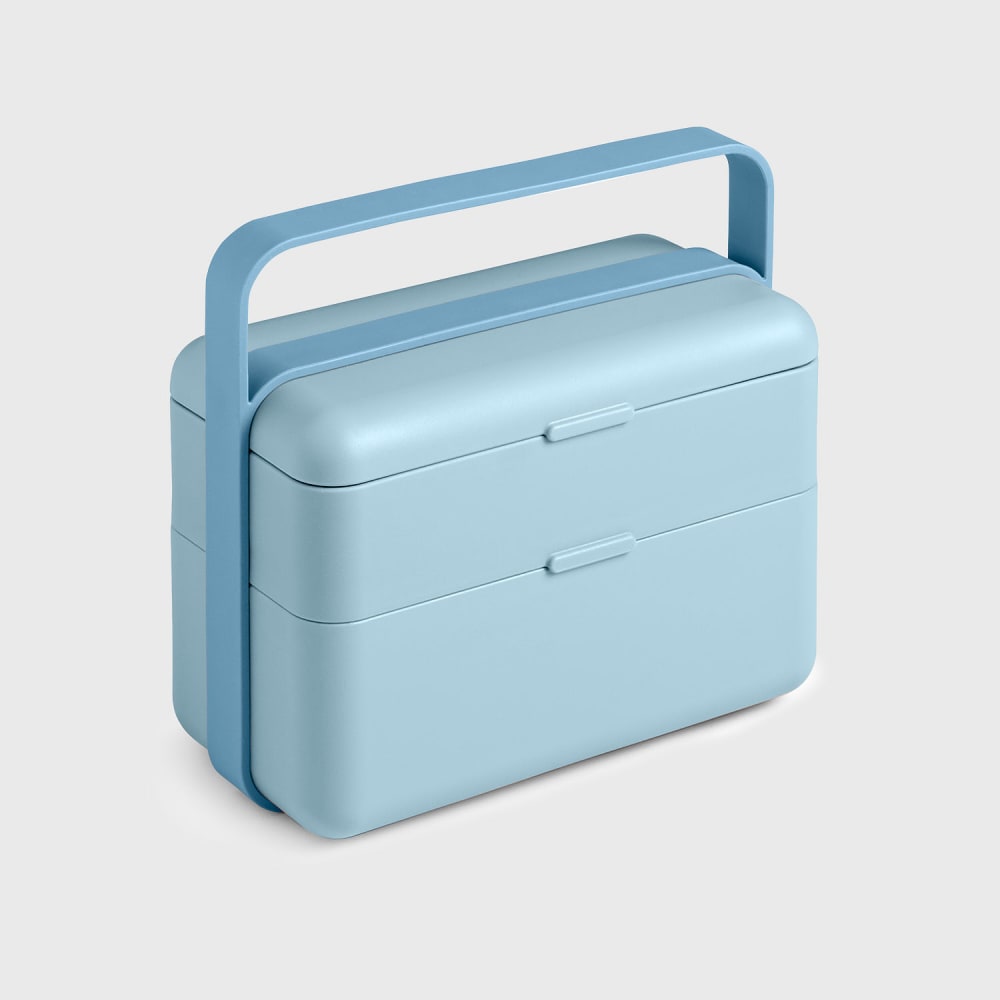 Lunchbox 2 scomparti in polipropilene azzurro - Modello Contemporaneo - Blu - PP - Polipropilene