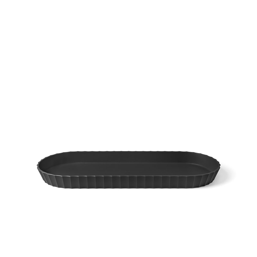 Plateau ovale en polypropylène noir opaque 37,5x15 cm