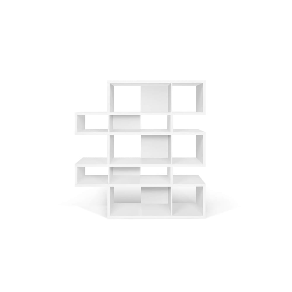 Bibliothèque effet bois blanc laqué