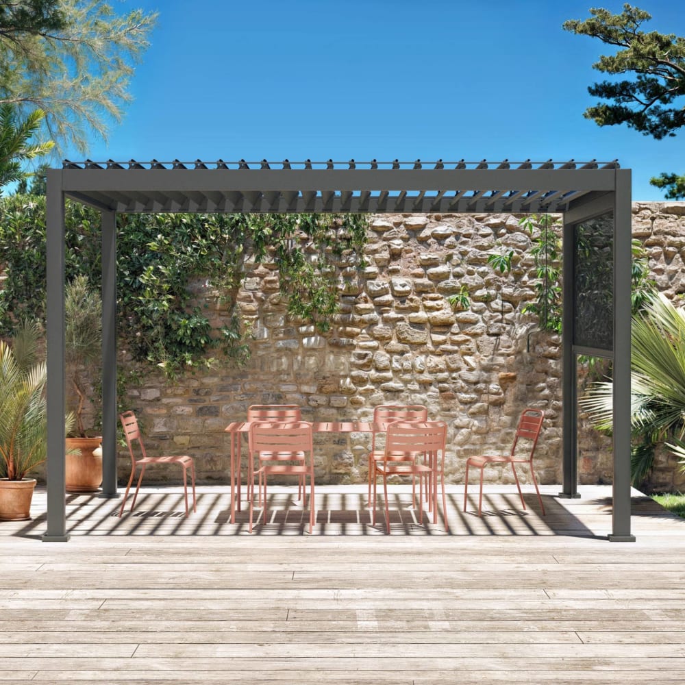 Pergola bioclimatique 300x400cm + store 300cm - Maisons du Monde