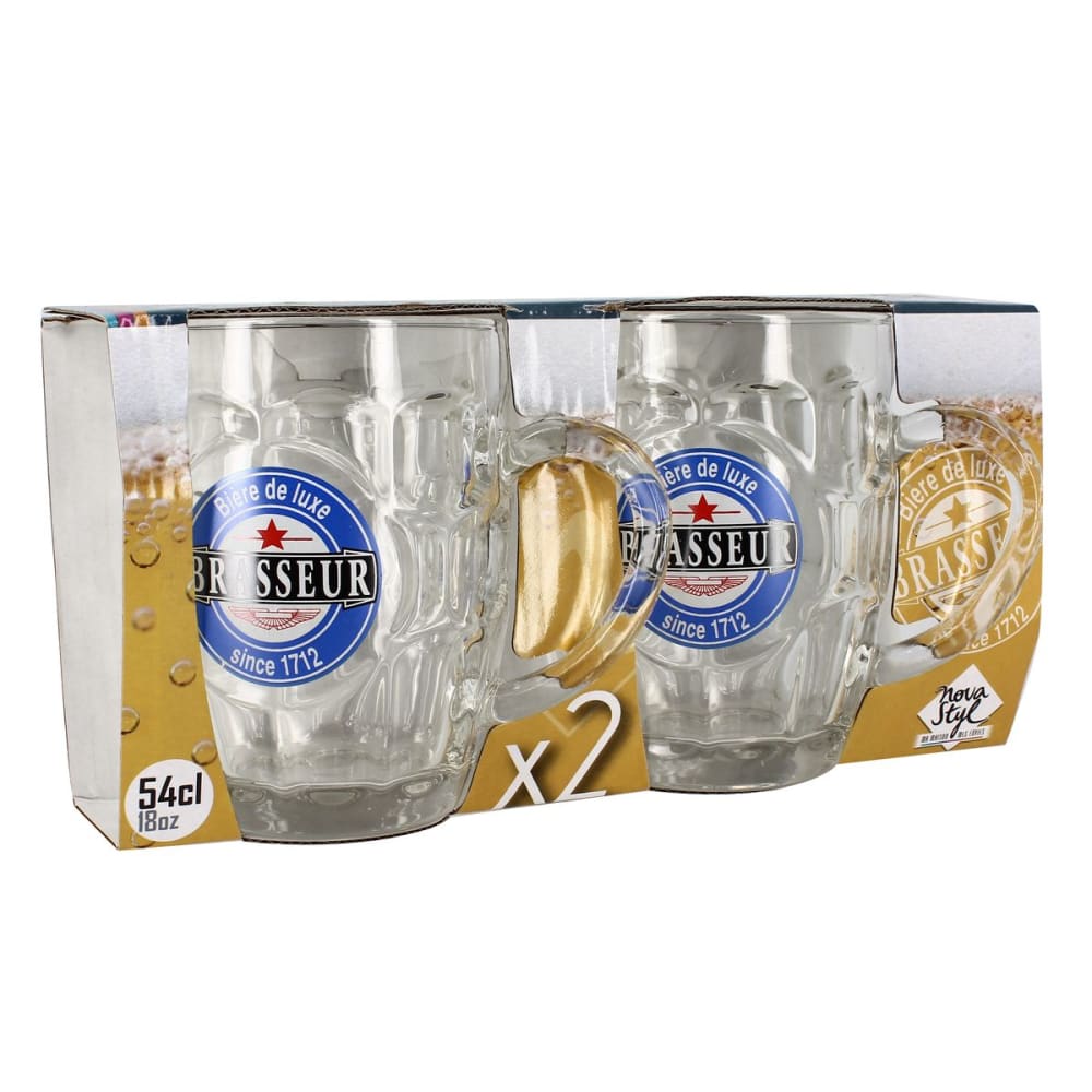 Lot de 2 chopes à bière 54cl en verre - Maisons du Monde