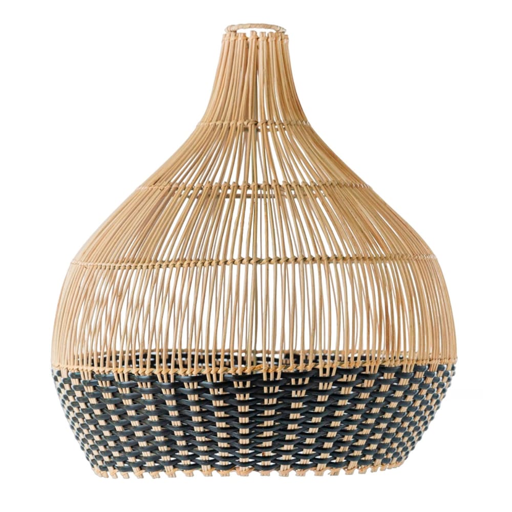 NATYAL Rattan-Lampe mit schwarzen Details D. 40 cm style seaside Beige Rattan