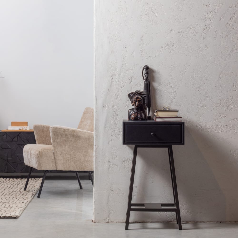 Console en bois et métal noir 70x45x30 - Maisons du Monde