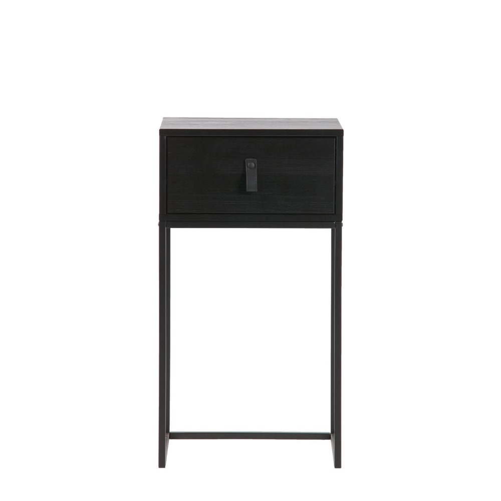 WOOOD Nachttisch aus Holz, schwarz style modern - Holz