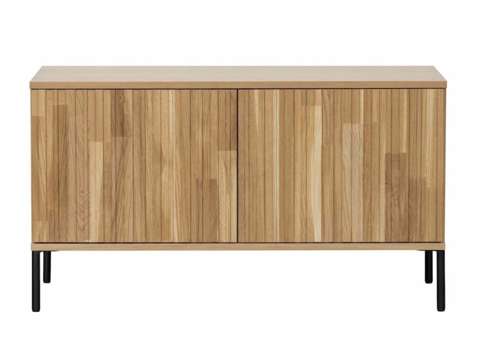 Meuble TV en chêne naturel avec cadre métal noir