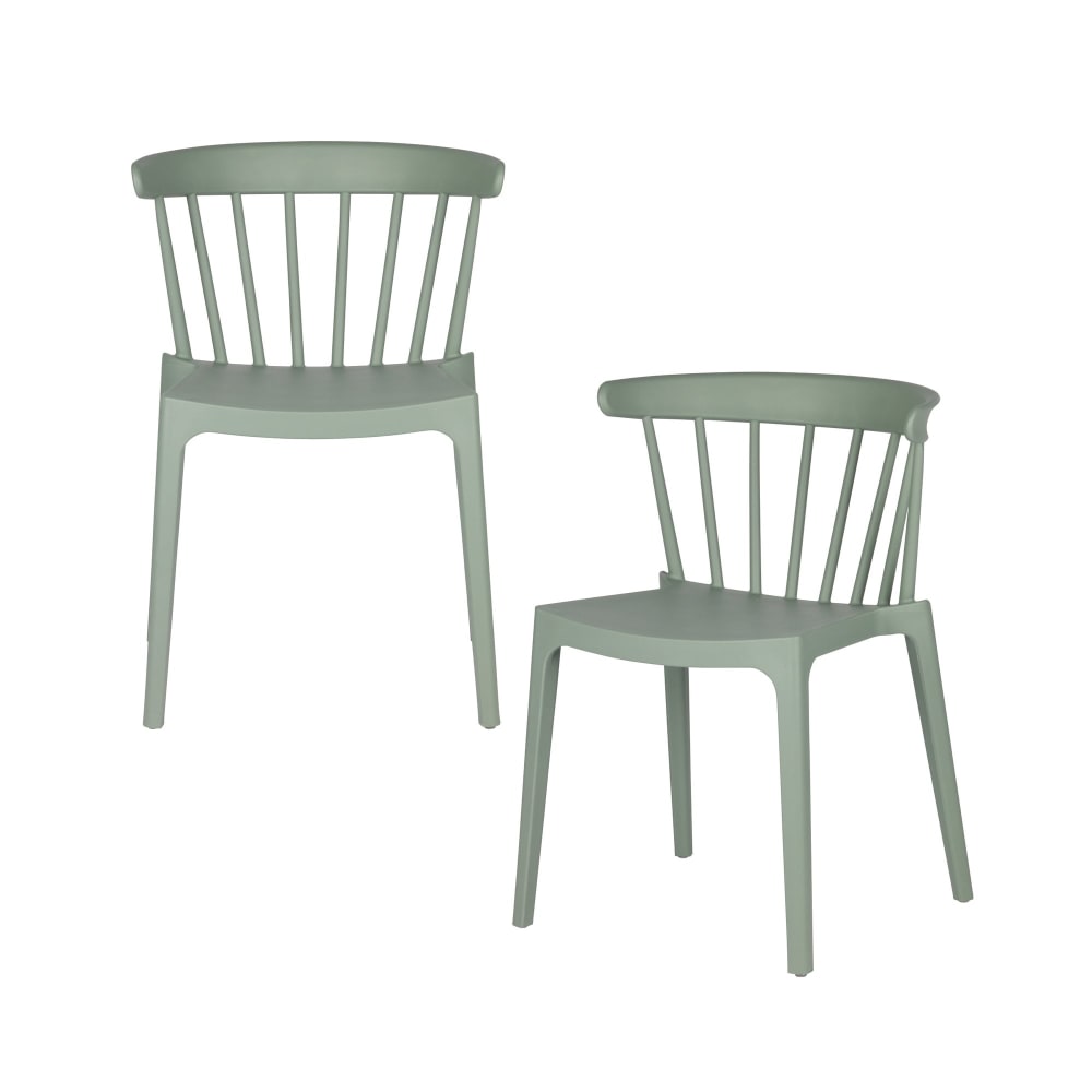 WOOOD 2er Set Outdoor-Stühle aus Kunststoff, Grün style modern Grün Pvc - Polyvinlychlorid