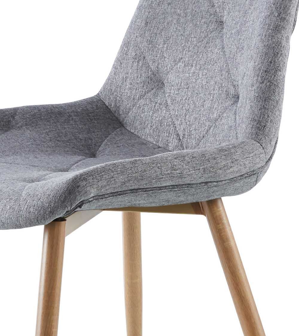 Pack 4 sillas tapizada gris extra suave patas metal roble - Maisons du Monde
