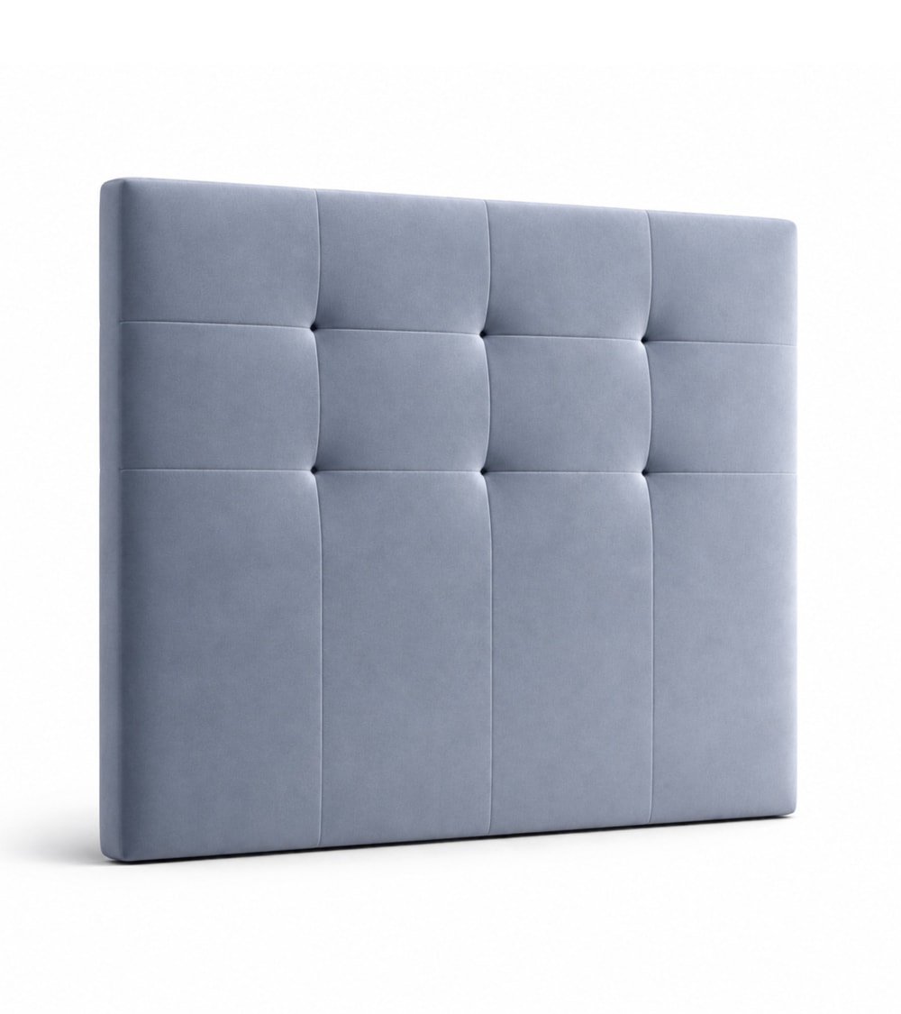 Cabecero cama en tela velvet gris cama individual 105 cm