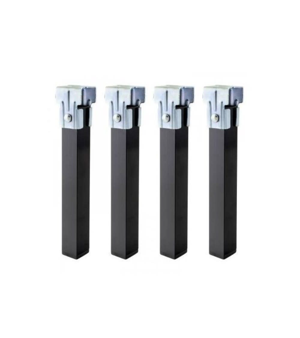 Pack 4 patas somier cuadradas 25x3 cm de metal negro