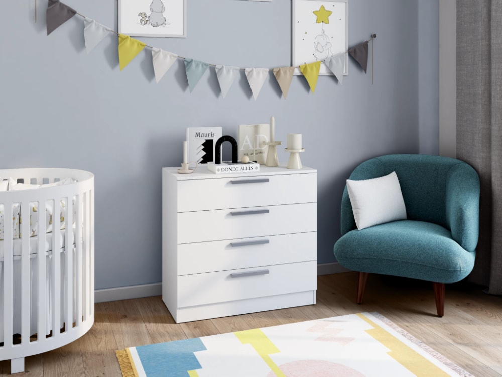 Cómoda 4 cajones 76x80x40 cm color blanco - Maisons du Monde
