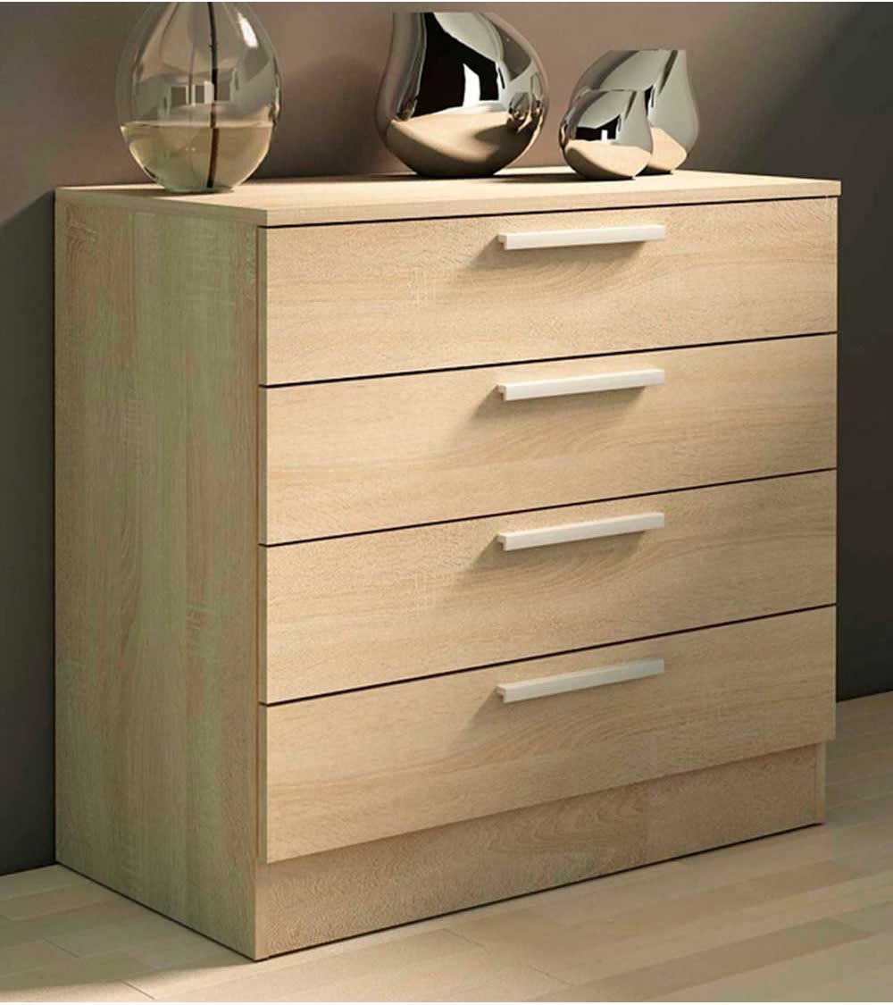 Cómoda 4 cajones 76x80x40 cm color roble - Maisons du Monde