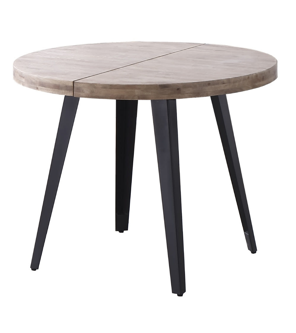 Mesa redonda industrial extensible ø100 cm pata negra
