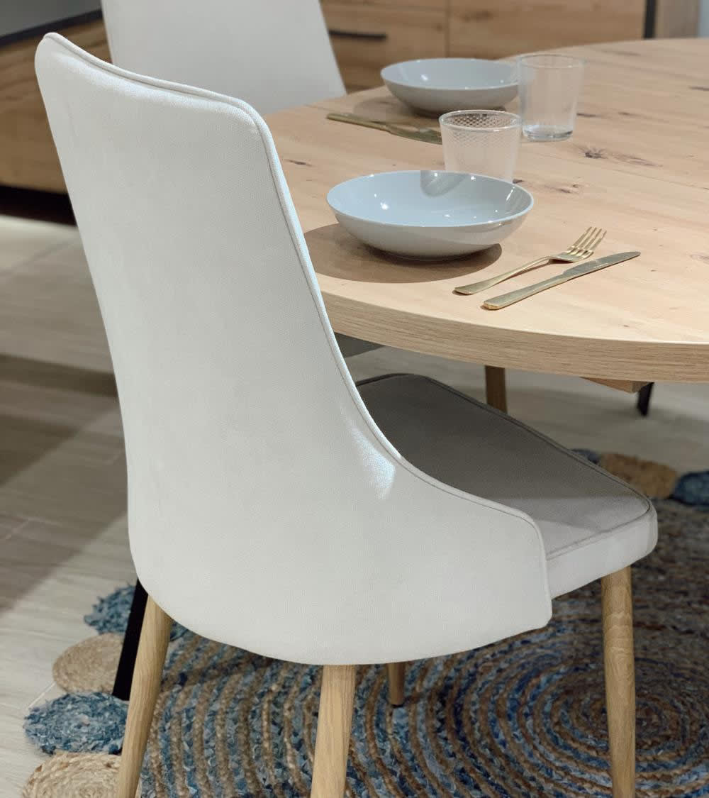 Pack 4 sillas respaldo alto envolvente beige - Maisons du Monde
