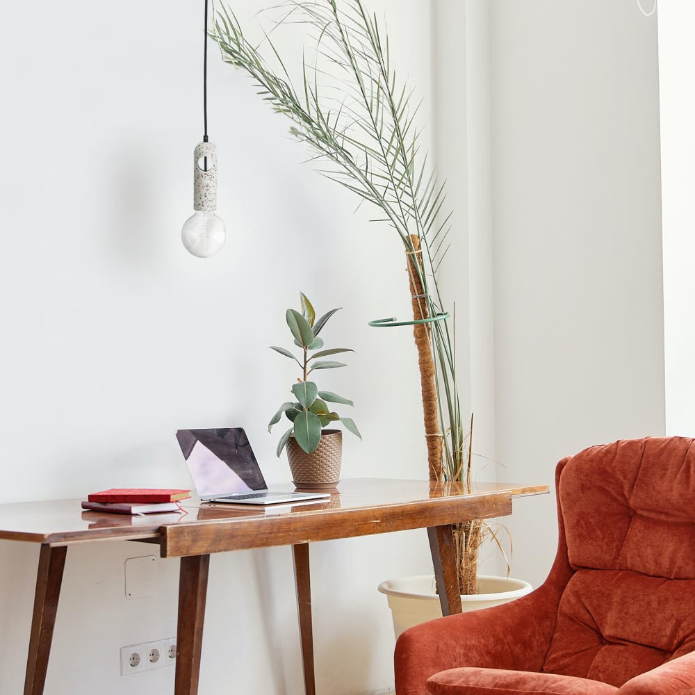 Lampe suspendue en ciment blanc E27 — vue 4