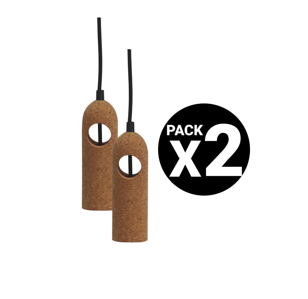 Pack de 2 lampe en suspension liège 150cm
