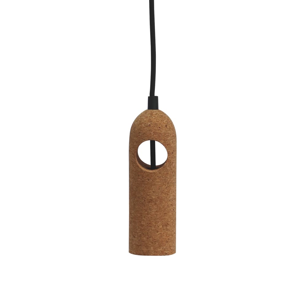 Portalámparas colgante decorativo de corcho natural