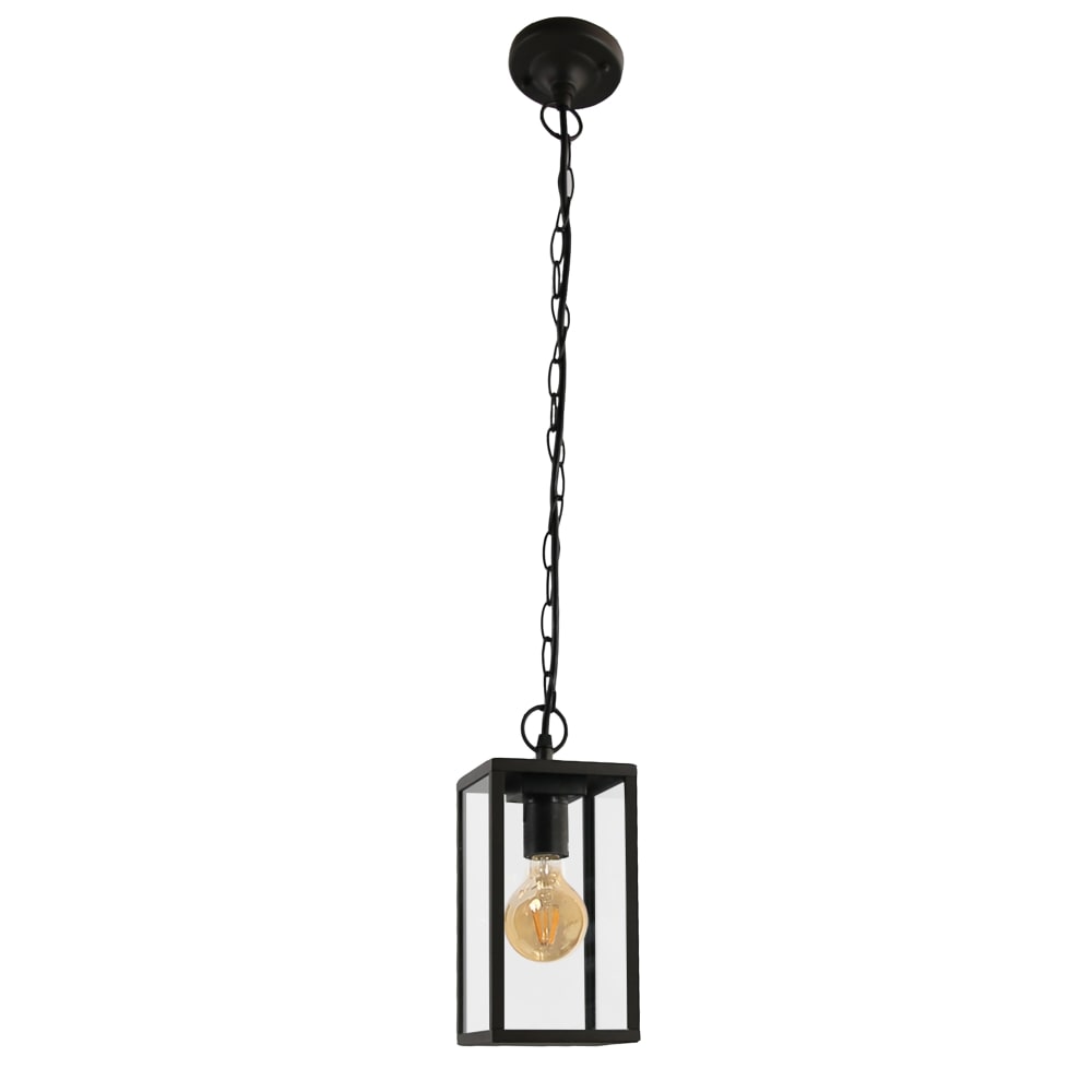 Lampe suspendue d'extérieur noir en aluminium