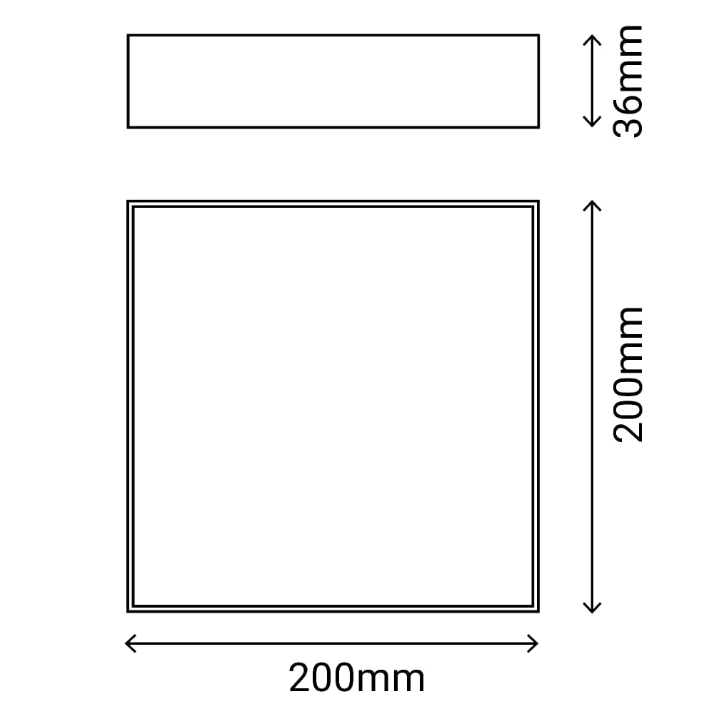 Plafonnier led carré extra-plat noir ral 9005 avec ip44 — vue 4