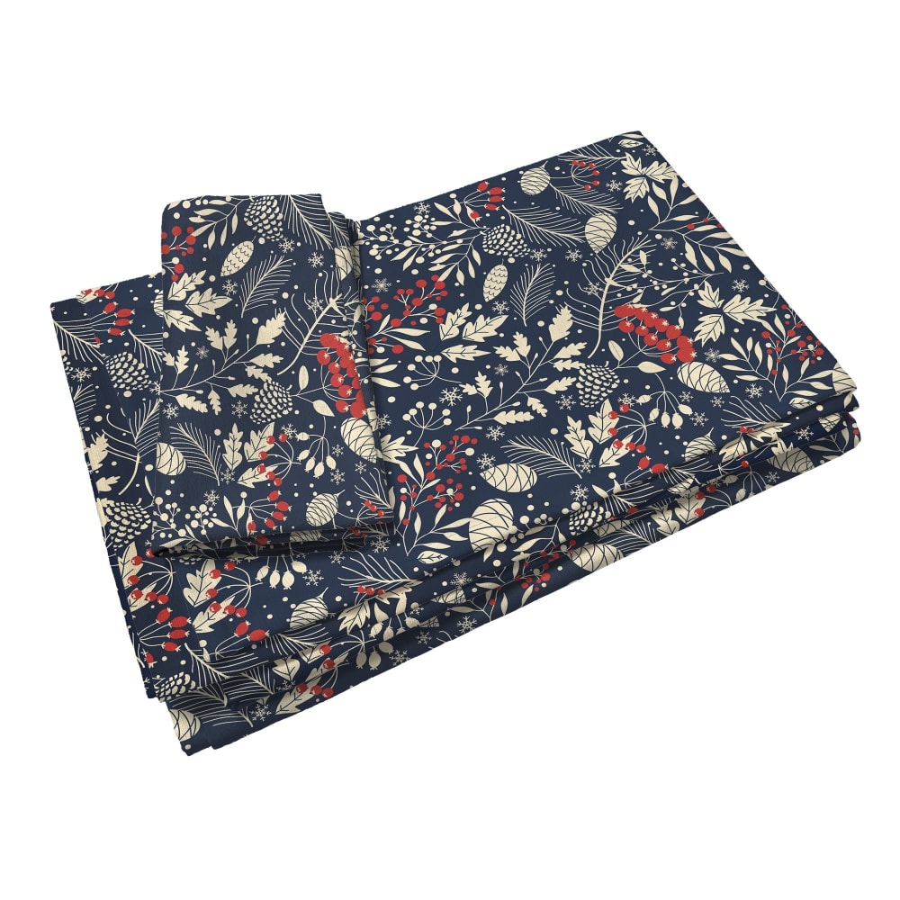 Pack mesa de navidad piñas -  mesa 90x190 (160 x 260 cm)