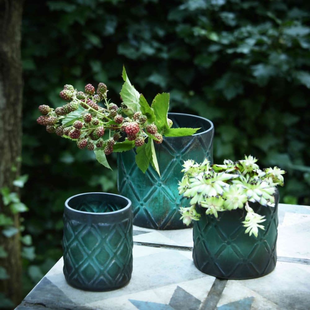 Set de 3 photophores en verre gravé - Maisons du Monde