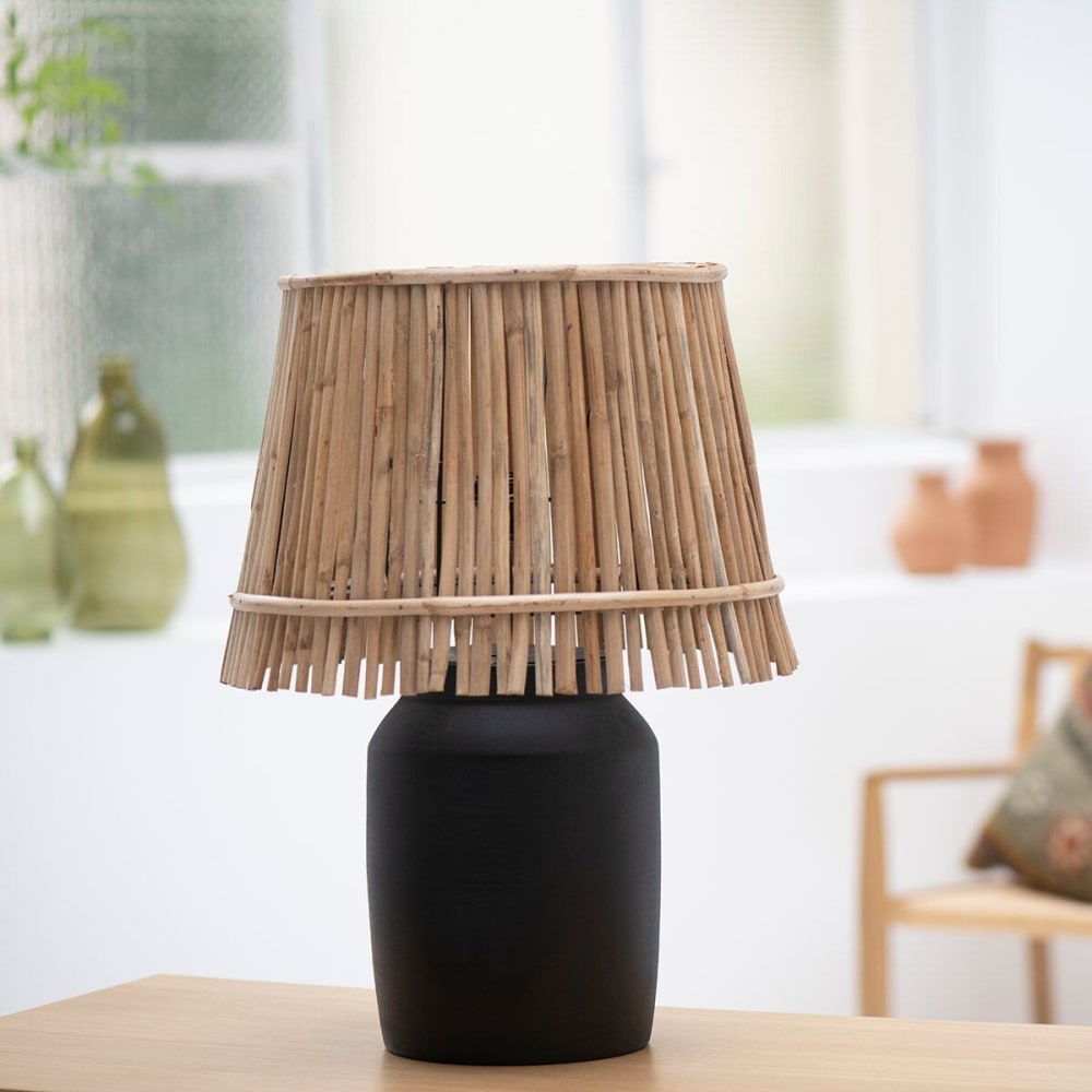 Pied de lampe en terre cuite chocolat fait main — vue 4