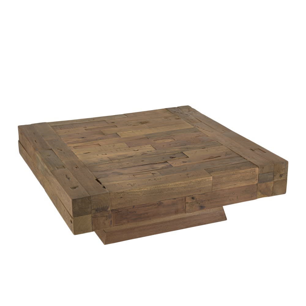 MACABANE Quadratischer Couchtisch aus Massivholz style exotic Braun